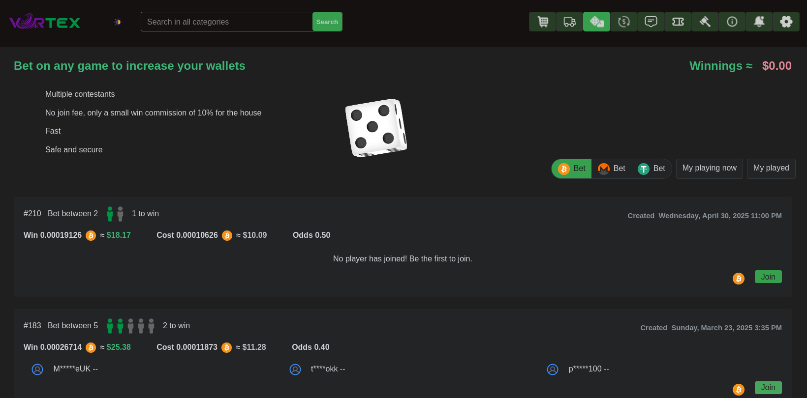 vortex market betting